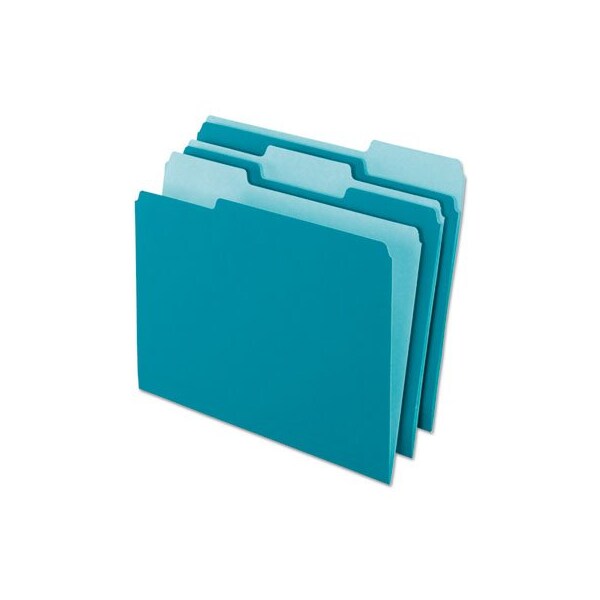 Tops Business Forms Pendaflex, INTERIOR FILE FOLDERS, 1/3-CUT TABS, LETTER SIZE, TEAL, 100PK 421013TEA - main